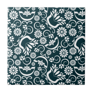 Elegantes Schwarz-Weiß-Tile Fliese