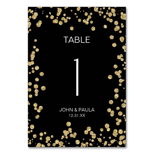 Elegantes Schwarz & Weiß Tischnummer (Rückseite)