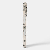 Elegantes Schwarz-Weiß-Toile Rot-Monogramm  Case-Mate iPhone Hülle (Rückseite / Rechts)