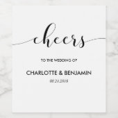 Elegantes Schwarz-Weiß-Trauweinlabel Weinetikett (Einzelnes Label)