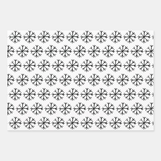 Elegantes Schwarz & Weiß Trendy Weihnachtsmuster Geschenkpapier Set (Vorderseite 3)