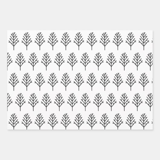 Elegantes Schwarz & Weiß Trendy Weihnachtsmuster Geschenkpapier Set (Vorderseite 2)