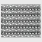 Elegantes Schwarz-Weiß-Tribal-Muster Geschenkpapier (Flach)