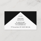 Elegantes Schwarz & Weiß Visitenkarte (Rückseite)