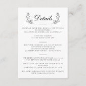 Elegantes Schwarz-Weiß-Wappen Hochzeit Begleitkarte (Vorderseite)