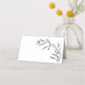 Elegantes Schwarz-Weiß-Wappen Platzkarte (Rückseite)