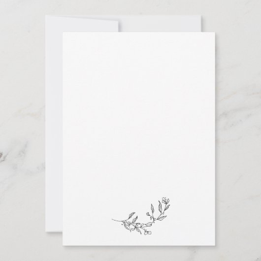 Elegantes Schwarz-Weiß-Wappen Save The Date (Rückseite)