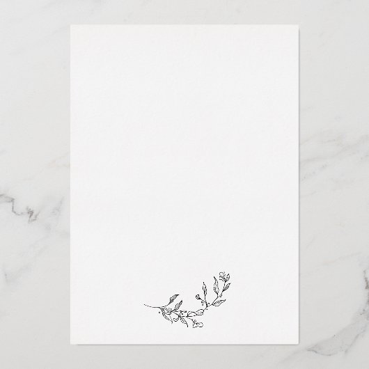 Elegantes Schwarz-Weiß-Wappen Save the Date Folieneinladung (Rückseite)