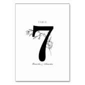 Elegantes Schwarz-Weiß-Wappen Tischnummer (Rückseite)