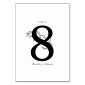 Elegantes Schwarz-Weiß-Wappen Tischnummer (Rückseite)