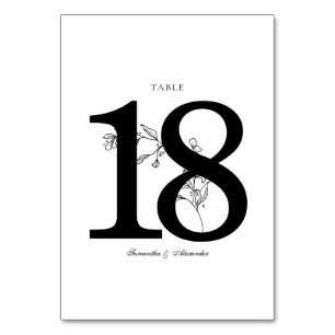 Elegantes Schwarz-Weiß-Wappen Tischnummer