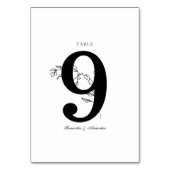 Elegantes Schwarz-Weiß-Wappen Tischnummer (Rückseite)