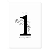 Elegantes Schwarz-Weiß-Wappen Tischnummer (Vorderseite)