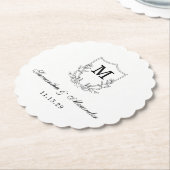 Elegantes Schwarz-Weiß-Wappen Untersetzer (angewinkelt)
