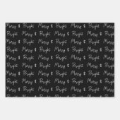 Elegantes Schwarz-Weiß-Weihnachten Geschenkpapier Set (Vorderseite 3)