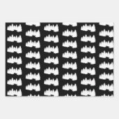 Elegantes Schwarz-Weiß-Weihnachten Geschenkpapier Set (Vorderseite)