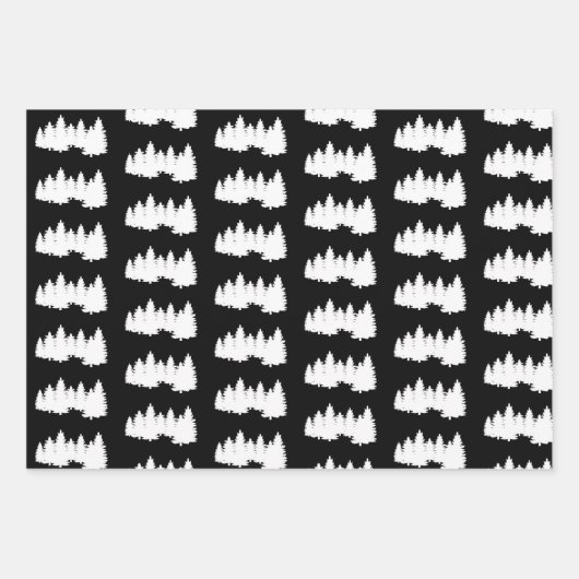 Elegantes Schwarz-Weiß-Weihnachten Geschenkpapier Set (Vorderseite)