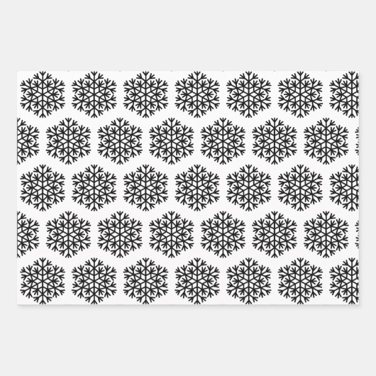Elegantes Schwarz-Weiß Weihnachten Schneeflocken G Geschenkpapier Set (Vorderseite 2)