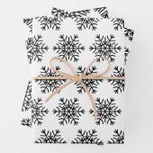 Elegantes Schwarz-Weiß Weihnachten Schneeflocken G Geschenkpapier Set (Beispiel)