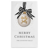 Elegantes Schwarz-Weiß Weihnachtsbaum Kleine Geschenktüte (Rückseite)