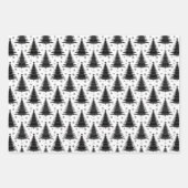 Elegantes Schwarz-Weiß-Weihnachtsbaummuster Geschenkpapier Set (Vorderseite 3)