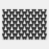 Elegantes Schwarz-Weiß-Weihnachtsbaummuster Geschenkpapier Set (Vorderseite 2)