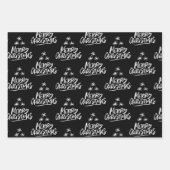 Elegantes Schwarz-Weiß-Weihnachtszitat Geschenkpapier Set (Vorderseite 2)