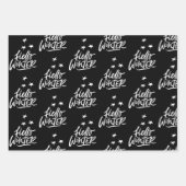 Elegantes Schwarz-Weiß-Weihnachtszitat Geschenkpapier Set (Vorderseite 3)