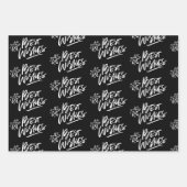 Elegantes Schwarz-Weiß-Weihnachtszitat Geschenkpapier Set (Vorderseite 2)