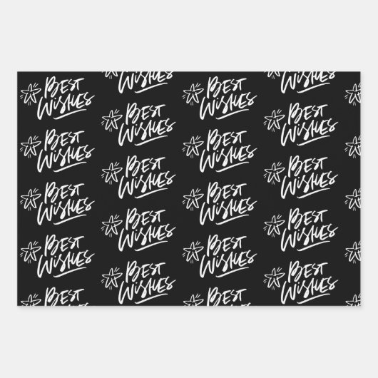 Elegantes Schwarz-Weiß-Weihnachtszitat Geschenkpapier Set (Vorderseite 2)