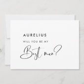 Elegantes Schwarz & Weiß Werden Sie meine Trauzeug Einladung (Vorderseite)