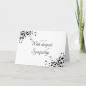 Elegantes Schwarz-Weiß-Wirbel-Beileid Karte (Vorderseite)