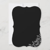 Elegantes Schwarz-Weiß-Wirbel-Brautparty Einladung (Rückseite)