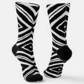 Elegantes Schwarz-Weiß-Zebra-Tiermuster Socken (Gewinkelt)