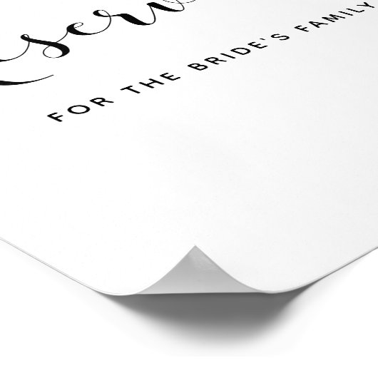 Elegantes Schwarz-Weiß-Zeichen Poster (Ecke)