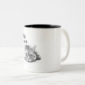 "Elegantes Schwarz-Weiß-Zeichn" Zweifarbige Tasse (VorderseiteRechts)