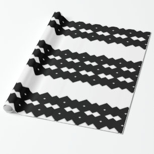 Elegantes Schwarz-Weiß-Zickzack-Design Geschenkpapier