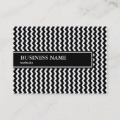 Elegantes Schwarz-Weiß Zigzag Muster Visitenkarte (Rückseite)