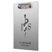 Elegantes Schwarz-weißes Asclepius Klemmbrett (Links)