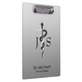 Elegantes Schwarz-weißes Asclepius Klemmbrett (Rechts)