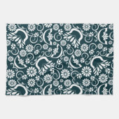 Elegantes Schwarz-weißes Blumenhandtuch Geschirrtuch (Horizontal)