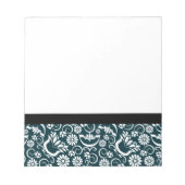 Elegantes Schwarz-weißes BlumenNotebook Notizblock (Vorderseite)