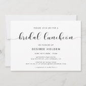 Elegantes schwarz-weißes Brautmittagessen Einladung (Vorderseite)