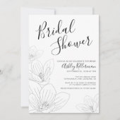 Elegantes Schwarz-weißes Brautparty Einladung (Vorderseite)