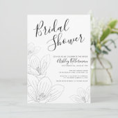 Elegantes Schwarz-weißes Brautparty Einladung (Stehend Vorderseite)