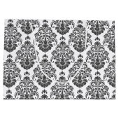 elegantes Schwarz-weißes Damask-Party Große Geschenktüte (Rückseite)