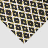 elegantes schwarz-weißes Diamantgewebe Seidenpapier (Ausschnitt)