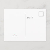 Elegantes Schwarz-weißes Drehbuch Save the Date Ankündigungspostkarte (Rückseite)