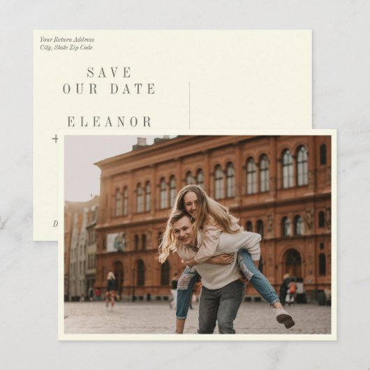 Elegantes Schwarz-weißes einfaches Foto Save the D Postkarte (Vorne/Hinten)