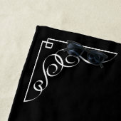 Elegantes schwarz-weißes Familienjahr etabliert Strandtuch (Beispiel)